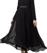 Abaya Length Dress For Muslim Woman In Dual Layer Made In kashibo Matte And Fine Georgette Fabrics