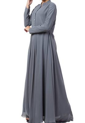 Abaya Length Dress For Muslim Woman In Dual Layer Made In kashibo Matte And Fine Georgette Fabrics 4