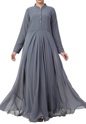 Abaya Length Dress For Muslim Woman In Dual Layer Made In kashibo Matte And Fine Georgette Fabrics 8