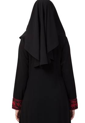 Black Naqaab For Any Abaya Made In Nida Matte And Fine Georgette Fabrics 5