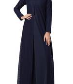 Abaya Like Dress In Dual Layer Made In Nida Matte And Net Fabrics