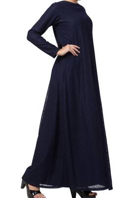 Abaya Like Dress In Dual Layer Made In Nida Matte And Net Fabrics 4