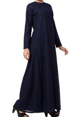 Abaya Like Dress In Dual Layer Made In Nida Matte And Net Fabrics 5