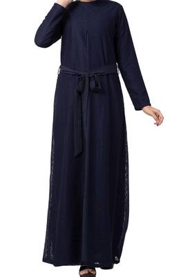 Abaya Like Dress In Dual Layer Made In Nida Matte And Net Fabrics 6