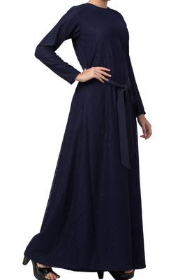 Abaya Like Dress In Dual Layer Made In Nida Matte And Net Fabrics 8