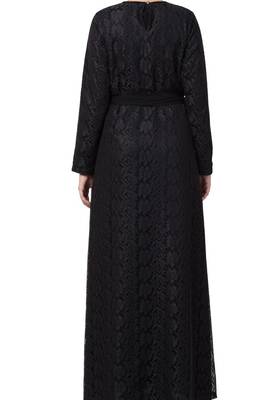 Abaya Like Dress In Dual Layer Made In Nida Matte And Net Fabrics 7