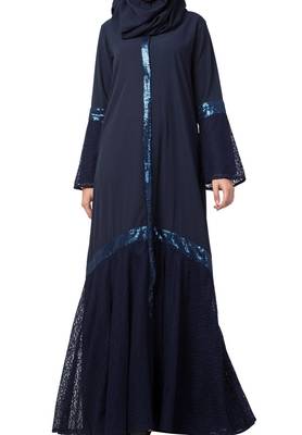 Fashionable Abaya Dress With Designer Net Layer Made In kashibo Matte And Net Fabrics 3
