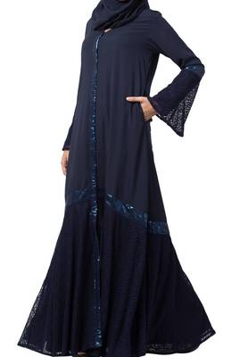 Fashionable Abaya Dress With Designer Net Layer Made In kashibo Matte And Net Fabrics 4
