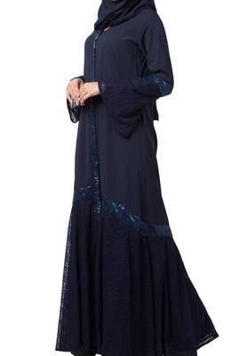Fashionable Abaya Dress With Designer Net Layer Made In kashibo Matte And Net Fabrics 5