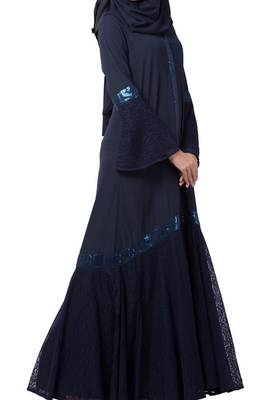 Fashionable Abaya Dress With Designer Net Layer Made In kashibo Matte And Net Fabrics 7