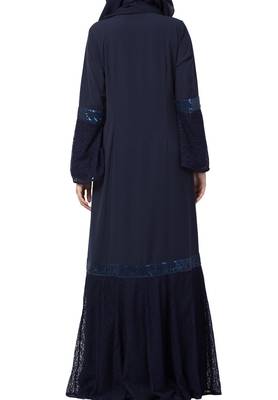 Fashionable Abaya Dress With Designer Net Layer Made In kashibo Matte And Net Fabrics 8