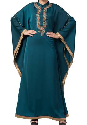 Royal Nida Kaftan Dress With Dabka Work For Special Occassions 1