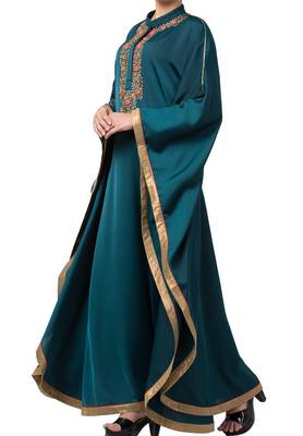 Royal Nida Kaftan Dress With Dabka Work For Special Occassions 3