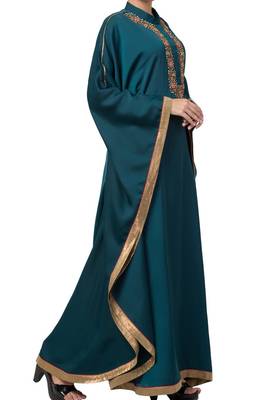 Royal Nida Kaftan Dress With Dabka Work For Special Occassions 5