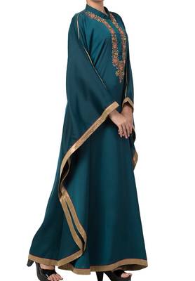 Royal Nida Kaftan Dress With Dabka Work For Special Occassions 6