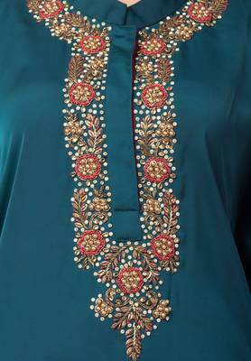 Royal Nida Kaftan Dress With Dabka Work For Special Occassions 8