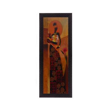 Tribal Woman With Vase Satin Matt Texture UV Art Painting 1