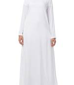White Rayon Plain Abaya 