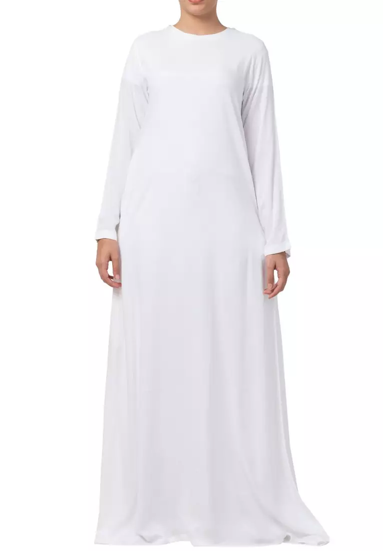 A Line Abaya Made In Rayon Cotton Fabric With Side Pockets