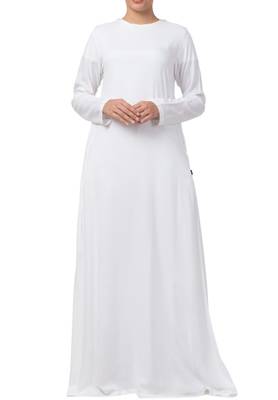 White Rayon Plain Abaya  2