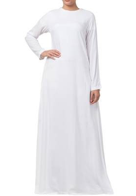 White Rayon Plain Abaya  3