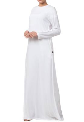 White Rayon Plain Abaya  4