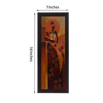 Tribal Woman With Vase Satin Matt Texture UV Art Painting 2
