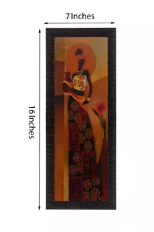 Tribal Woman With Vase Satin Matt Texture UV Art Painting