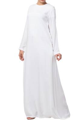 White Rayon Plain Abaya  5