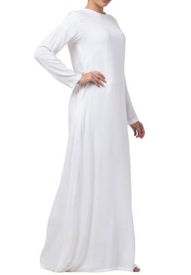 White Rayon Plain Abaya  6