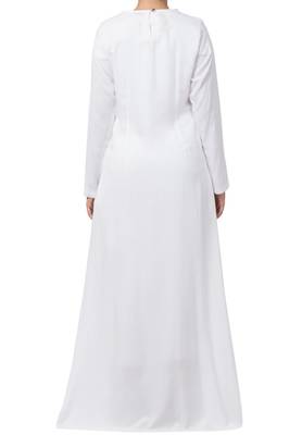 White Rayon Plain Abaya  8
