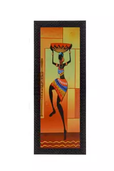 Dancing Tribal Woman Satin Matt Texture UV Art Painting