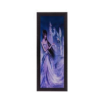 Purple Lady With Bird Satin Matt Texture UV Art Painting 1