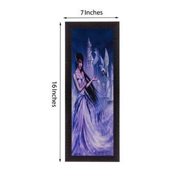 Purple Lady With Bird Satin Matt Texture UV Art Painting 2