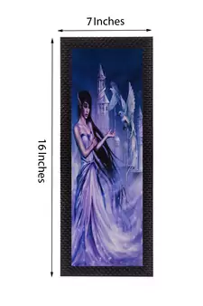 Purple Lady With Bird Satin Matt Texture UV Art Painting