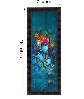 Lord Krishna In Blue Satin Matt Texture UV Art Painting 2