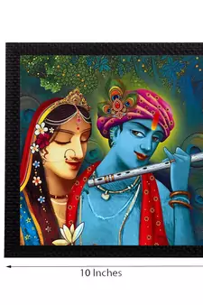 Radha Krishna Satin Matt Texture UV Art Painting