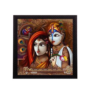 Divine Krishna Radha Satin Matt Texture UV Art Painting 1