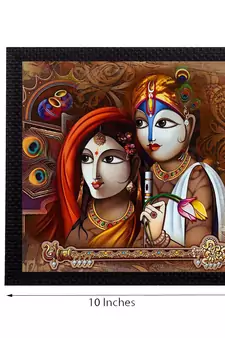 Divine Krishna Radha Satin Matt Texture UV Art Painting