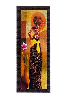 Tribal Woman Posing Satin Matt Texture UV Art Painting