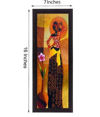 Tribal Woman Posing Satin Matt Texture UV Art Painting 2