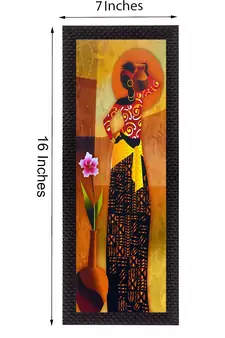 Tribal Woman Posing Satin Matt Texture UV Art Painting