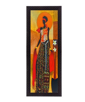 Colorful Tribal Woman Satin Matt Texture UV Art Painting 1