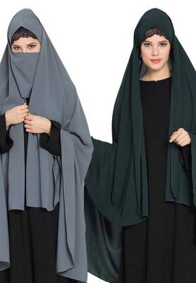 Irani Chadartwo Pieces Combo-Rida Hijab With Detachable Nose Piece-Made In kashibo Matt 1