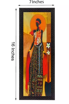 Colorful Tribal Woman Satin Matt Texture UV Art Painting