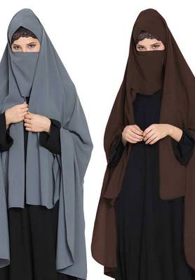 Irani Chadartwo Pieces Combo-Rida Hijab With Detachable Nose Piece-Made In kashibo Matt 1
