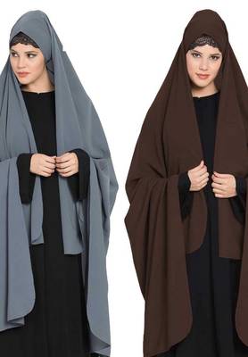Irani Chadartwo Pieces Combo-Rida Hijab With Detachable Nose Piece-Made In kashibo Matt 2