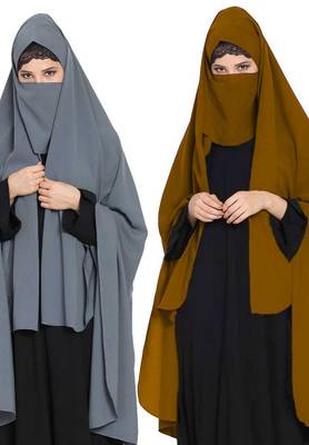Irani Chadartwo Pieces Combo-Rida Hijab With Detachable Nose Piece-Made In Nida Matt 2