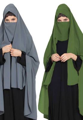 Irani Chadartwo Pieces Combo-Rida Hijab With Detachable Nose Piece-Made In kashibo Matt 1