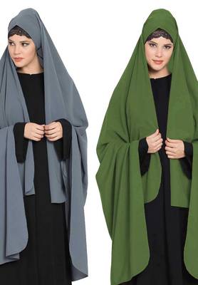 Irani Chadartwo Pieces Combo-Rida Hijab With Detachable Nose Piece-Made In kashibo Matt 2